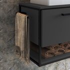 Gabinete Suspenso Para Banheiro 80cm P1007 Sem Cuba Preto/gra