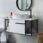 Gabinete Suspenso Para Banheiro 80cm P1019 Branco Com Cuba Be