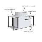 Gabinete Suspenso Para Banheiro 80cm P1019 Branco Com Cuba Be