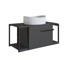 Gabinete Suspenso Para Banheiro 80cm P1019 Grafite Com Cuba B