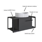 Gabinete Suspenso Para Banheiro 80cm P1019 Grafite Com Cuba B