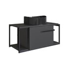 Gabinete Suspenso Para Banheiro 80cm P1019 Grafite Com Cuba B