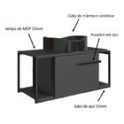 Gabinete Suspenso Para Banheiro 80cm P1019 Grafite Com Cuba B