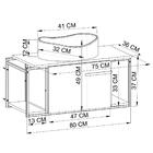 Gabinete Suspenso Para Banheiro 80cm P1019 Grafite Com Cuba B