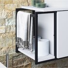 Gabinete Suspenso Para Banheiro 80cm Paricel 1 Porta  Preto/b