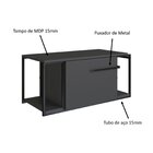 Gabinete Suspenso Para Banheiro 80cm Paricel 1 Porta  Preto/g