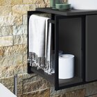 Gabinete Suspenso Para Banheiro 80cm Paricel 1 Porta  Preto/g