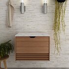 Gabinete Suspenso Para Banheiro Bn3613  Amêndoa/mármore Branco