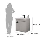 Gabinete Suspenso Para Banheiro Com Cuba 40cm Em Mdf Cremona