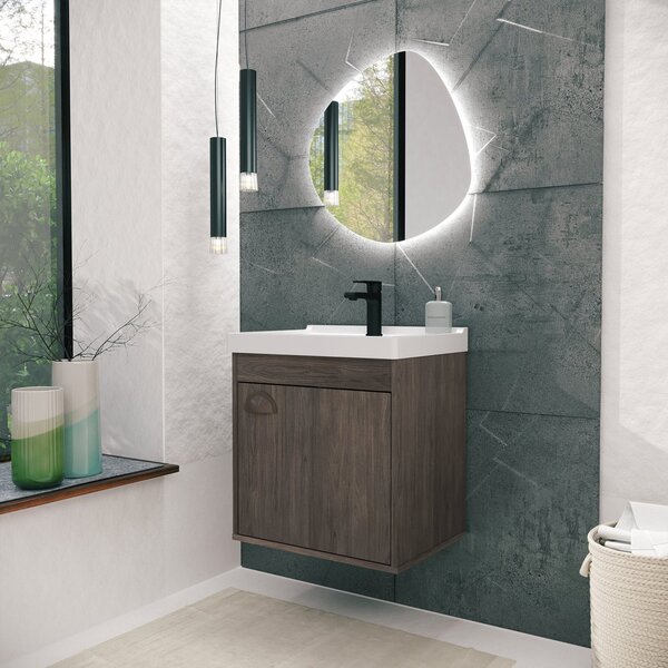 Gabinete Suspenso Para Banheiro Com Cuba 40cm Em Mdf Cremona