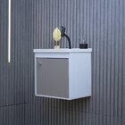 Gabinete Suspenso Para Banheiro Com Cuba 40cm Em Mdf Veneto G