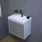 Gabinete Suspenso Para Banheiro Com Cuba 50cm Bergamo  Giandu