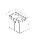 Gabinete Suspenso Para Banheiro Com Cuba 50cm Bergamo  Preto