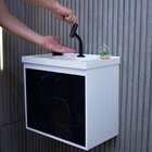 Gabinete Suspenso Para Banheiro Com Cuba 50cm Bergamo  Preto