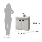 Gabinete Suspenso Para Banheiro Com Cuba 50cm Em Mdf Siena  L