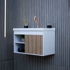 Gabinete Suspenso Para Banheiro Com Cuba 60cm Em Mdf Calabria