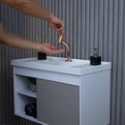 Gabinete Suspenso Para Banheiro Com Cuba 60cm Em Mdf Calabria