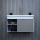 Gabinete Suspenso Para Banheiro Com Cuba 60cm Em Mdf Calabria