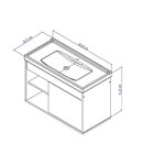 Gabinete Suspenso Para Banheiro Com Cuba 60cm Em Mdf Calabria