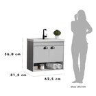 Gabinete Suspenso Para Banheiro Com Cuba 60cm Em Mdf Crotone