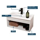 Gabinete Suspenso Para Banheiro Com Cuba 60cm Em Mdf Livorno