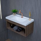 Gabinete Suspenso Para Banheiro Com Cuba 60cm Em Mdf Livorno