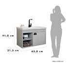 Gabinete Suspenso Para Banheiro Com Cuba 60cm Em Mdf Monza  L