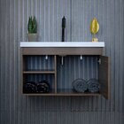 Gabinete Suspenso Para Banheiro Com Cuba 60cm Em Mdf Monza Mu