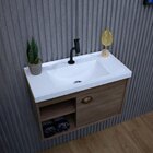 Gabinete Suspenso Para Banheiro Com Cuba 60cm Em Mdf Monza Mu