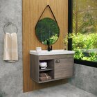 Gabinete Suspenso Para Banheiro Com Cuba 60cm Em Mdf Monza Mu