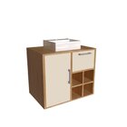 Gabinete Suspenso Para Banheiro Com Cuba Branca 68cm 1 Porta