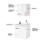 Gabinete Suspenso Para Banheiro Com Cuba E Espelheira 45cm Ar