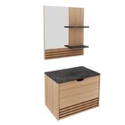 Gabinete Suspenso Para Banheiro Com Espelheira 60cm Preto