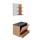 Gabinete Suspenso Para Banheiro Com Espelheira 60cm Preto