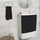 Gabinete Suspenso Para Banheiro Com Lavatório Preto 02 Portas