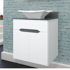 Gabinete Suspenso Para Banheiro Tampo Vidro Com Cuba Treviso