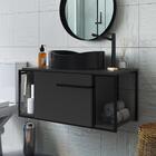 Gabinete Suspenso Paricel 1 Pt Grafite E Preto