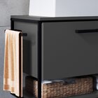 Gabinete Suspenso Paricel I 1 Pt Grafite E Preto