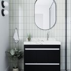 Gabinete/toucador Para Banheiro Anna 80cm Com Cuba Esculpida