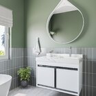 Gabinete/toucador Para Banheiro Paula 80cm Branco Com Cuba Es