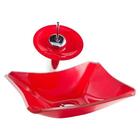 Gabinete Vermelho 60cm De Vidro+ Torneira Cascata Cc38dahora