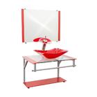 Gabinete Vermelho 60cm De Vidro+ Torneira Cascata Cc38dahora