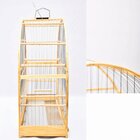 Gaiola Artesanal De Madeira E Aramado Em Arco Grande Completa