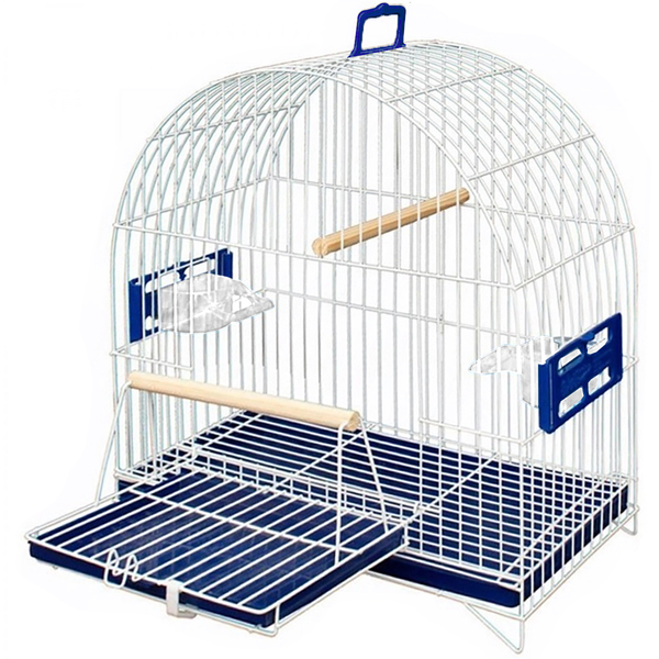 Gaiola Branca Azul Calopsita Arco Metal 45x22x48cm Bragança