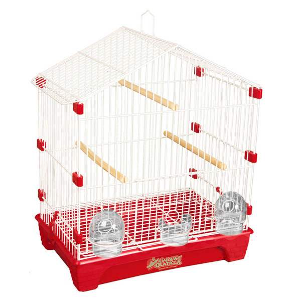 Gaiola De Arame Com Travas Plásticas Para Canário - Branco Ve