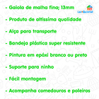 Gaiola Malha Fina Para Periquito Travas Plásticas - Preto Ver