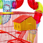 Gaiola Para Hamster Tubo Super Luxo Com 03 Andares Vermelho