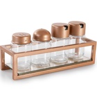 Galheteiro 5 Peças Azeite Vinagre Sal Palito Aço E Vidro Cor