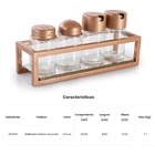 Galheteiro 5 Peças Azeite Vinagre Sal Palito Aço E Vidro Cor