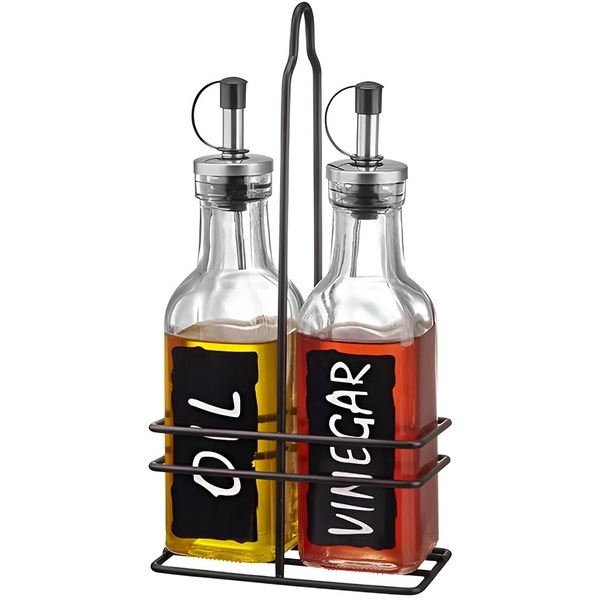 Galheteiro De Mesa Para Óleo E Vinagre Em Vidro Fecho Herméti